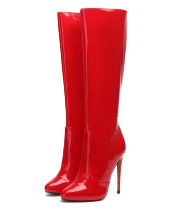 Giaro Giaro BRANDY RED SHINY KNEE BOOTS