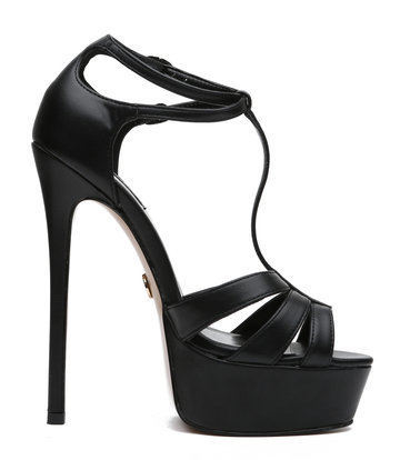 Giaro Giaro KARELESS BLACK MATTE T-STRAP SANDALS