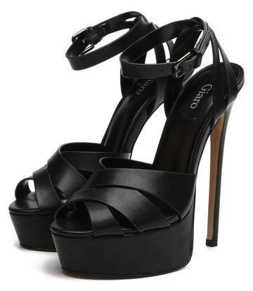 Giaro Giaro KROSS SCHWARZE MATTE SANDALEN