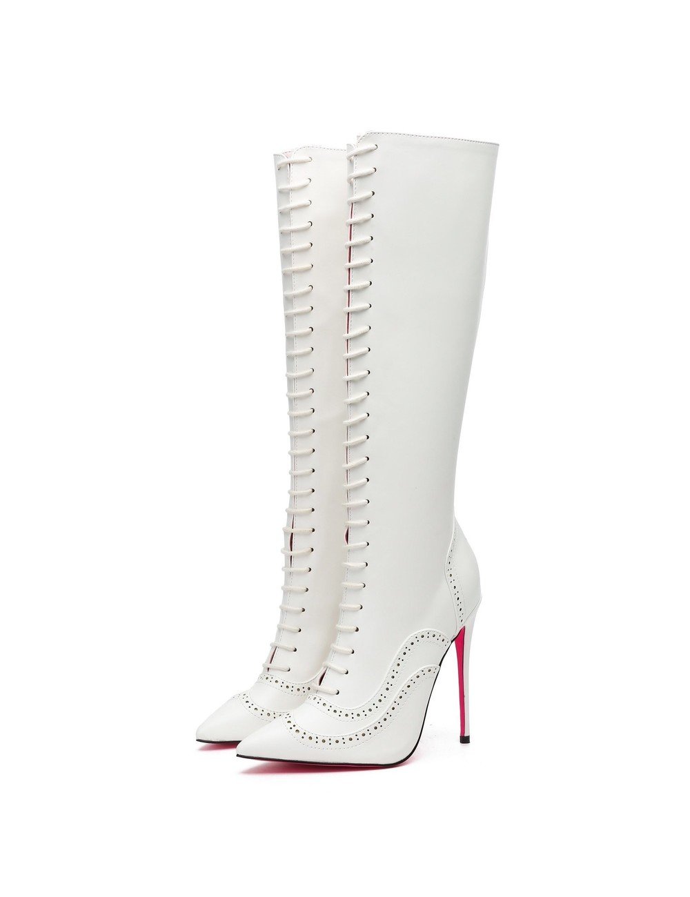 Giaro Giaro MILANA WHITE MATTE LACE KNEE BOOTS