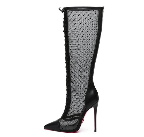 Giaro PIKANTE BLACK MESH SCHNÜRSTIEFEL