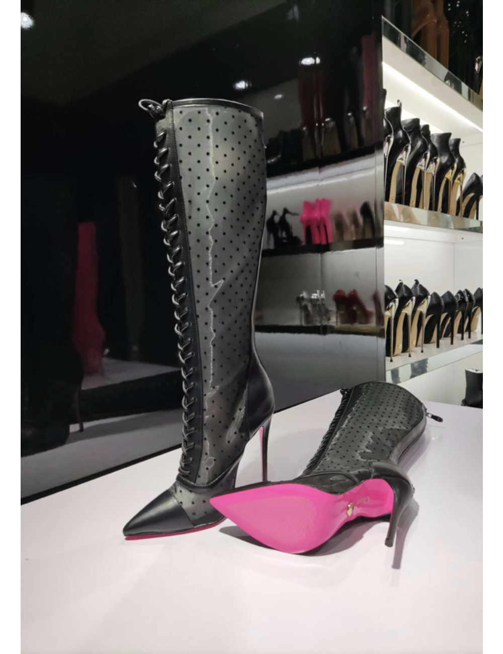 Giaro Giaro PIKANTE BLACK MESH SCHNÜRSTIEFEL