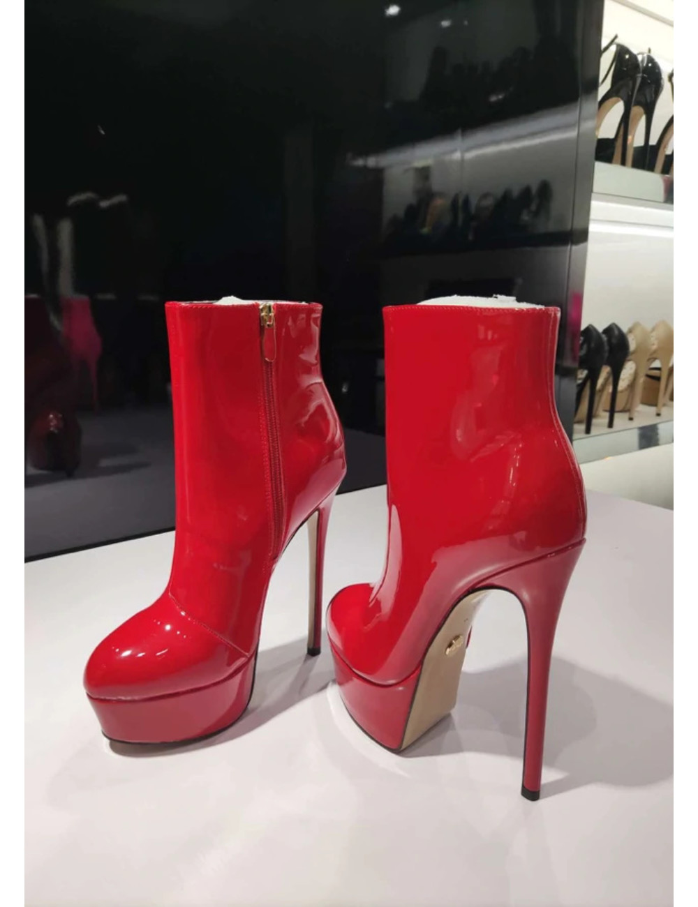 Giaro Giaro SIDDY RED SHINY ANKLE BOOTS