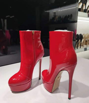 Giaro Giaro SIDDY RED SHINY ANKLE BOOTS