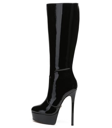 Giaro Giaro STACKSTAND BLACK SHINY KNEE BOOTS