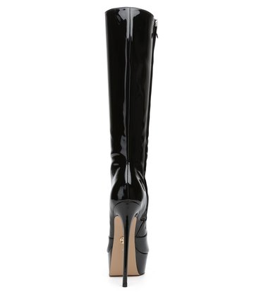 Giaro Giaro STACKSTAND BLACK SHINY KNEE BOOTS