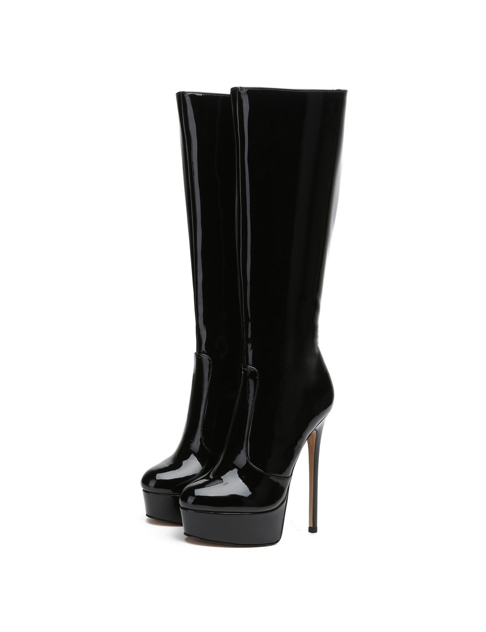 Giaro Giaro STACKSTAND BLACK SHINY KNEE BOOTS