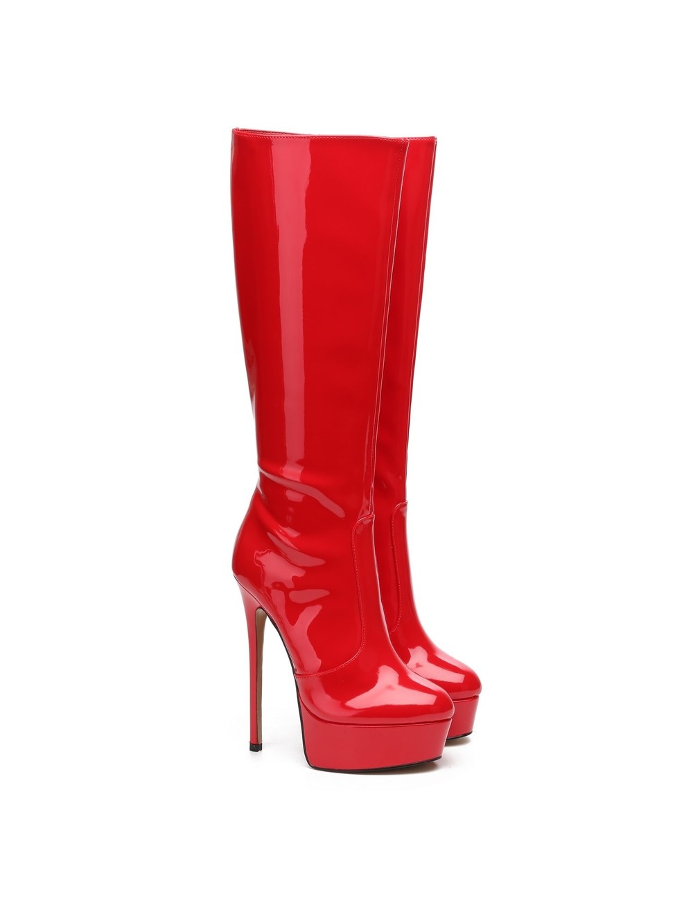 Giaro Giaro STACKSTAND RED SHINY KNEE BOOTS