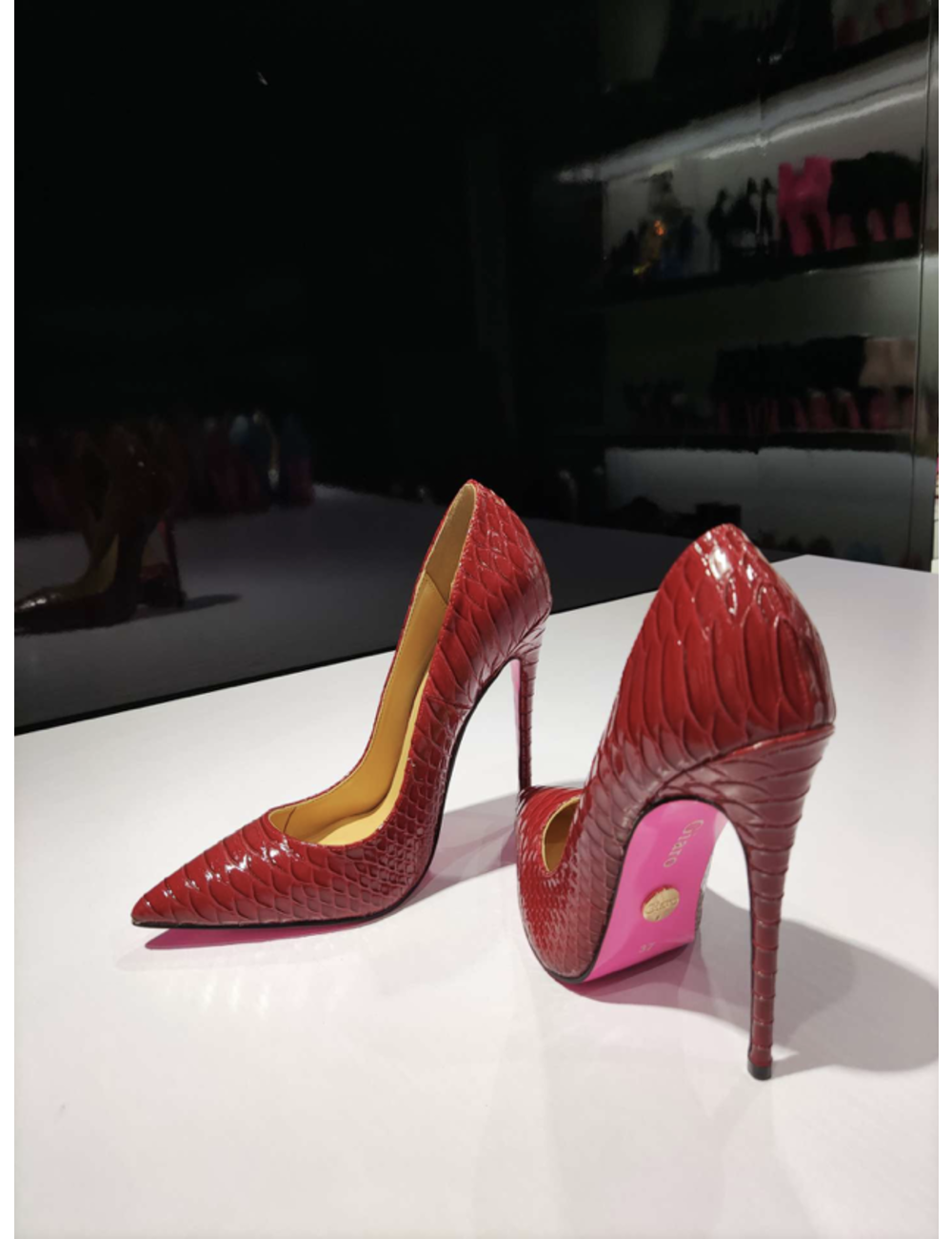 Giaro Giaro TAYA RED SNAKE PUMPS