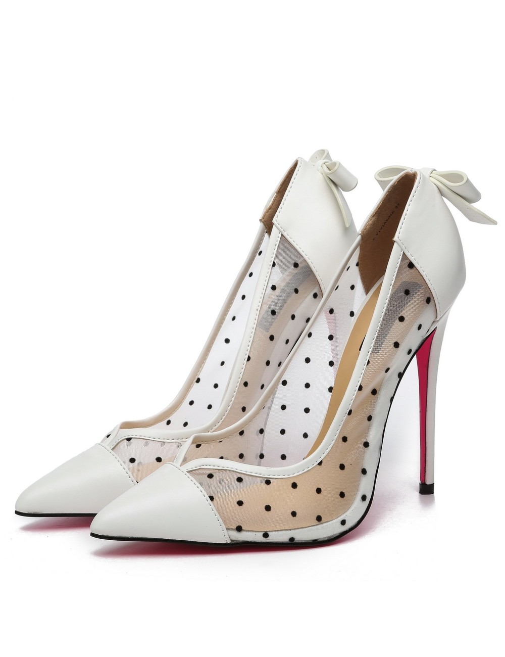 Giaro Giaro VIVIANNE WHITE MESH PU PUMPS