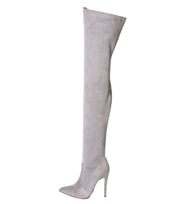 Giaro ARABELLA | GREY VELOUR | THIGH BOOTS | Italian Style