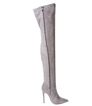 Giaro ARABELLA | GREY VELOUR | THIGH BOOTS | Italian Style