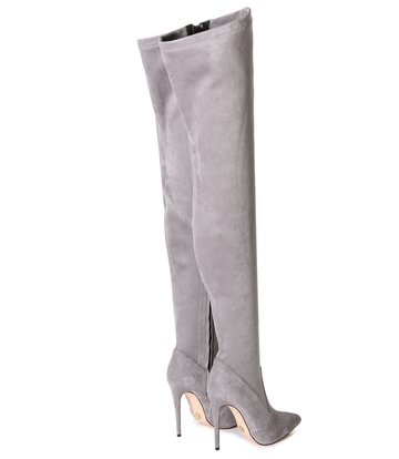 Giaro ARABELLA | GREY VELOUR | THIGH BOOTS | Italian Style