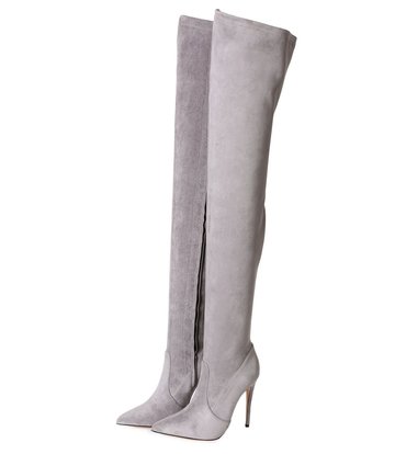 Giaro ARABELLA | GREY VELOUR | THIGH BOOTS | Italian Style