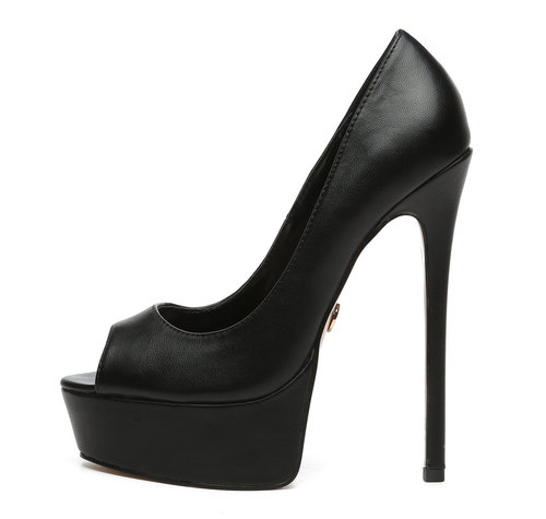 Black Giaro platform fetish pumps high gold heeled 20cm - Giaro High ...