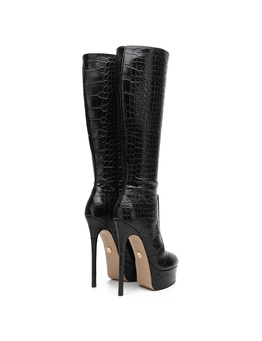Giaro STACKSTAND BLACK CROCK - Giaro High Heels | Official store - All ...