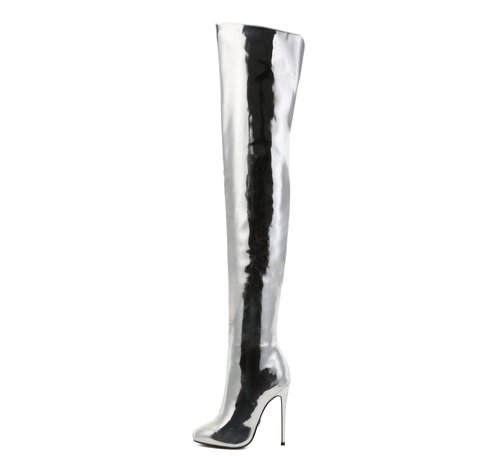 Black Lace-up Giaro DOMINIQUE thigh boots 16cm button style