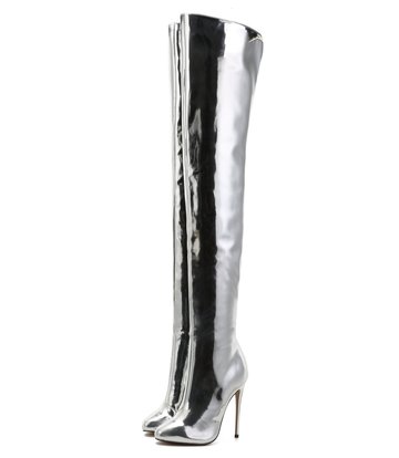 Giaro Giaro BELINDA SILVER SHINY THIGH BOOTS