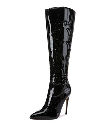 Giaro Giaro Eldora cowboy knee boots in black shiny