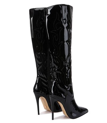 Giaro Giaro Eldora cowboy knee boots in black shiny