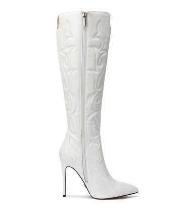 Giaro Giaro Eldora cowboy knee boots in white matte