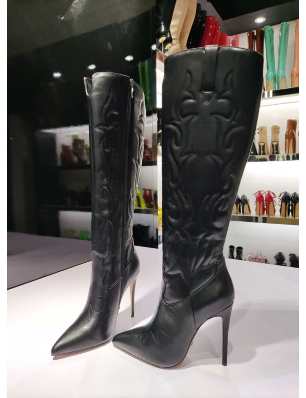 Giaro Giaro Eldora cowboy knee boots in black matte