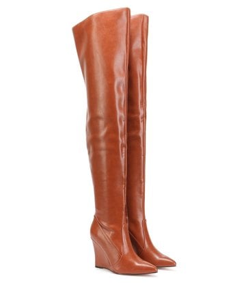 Giaro Giaro thigh boots with wedge heel EVERSON in brown matte