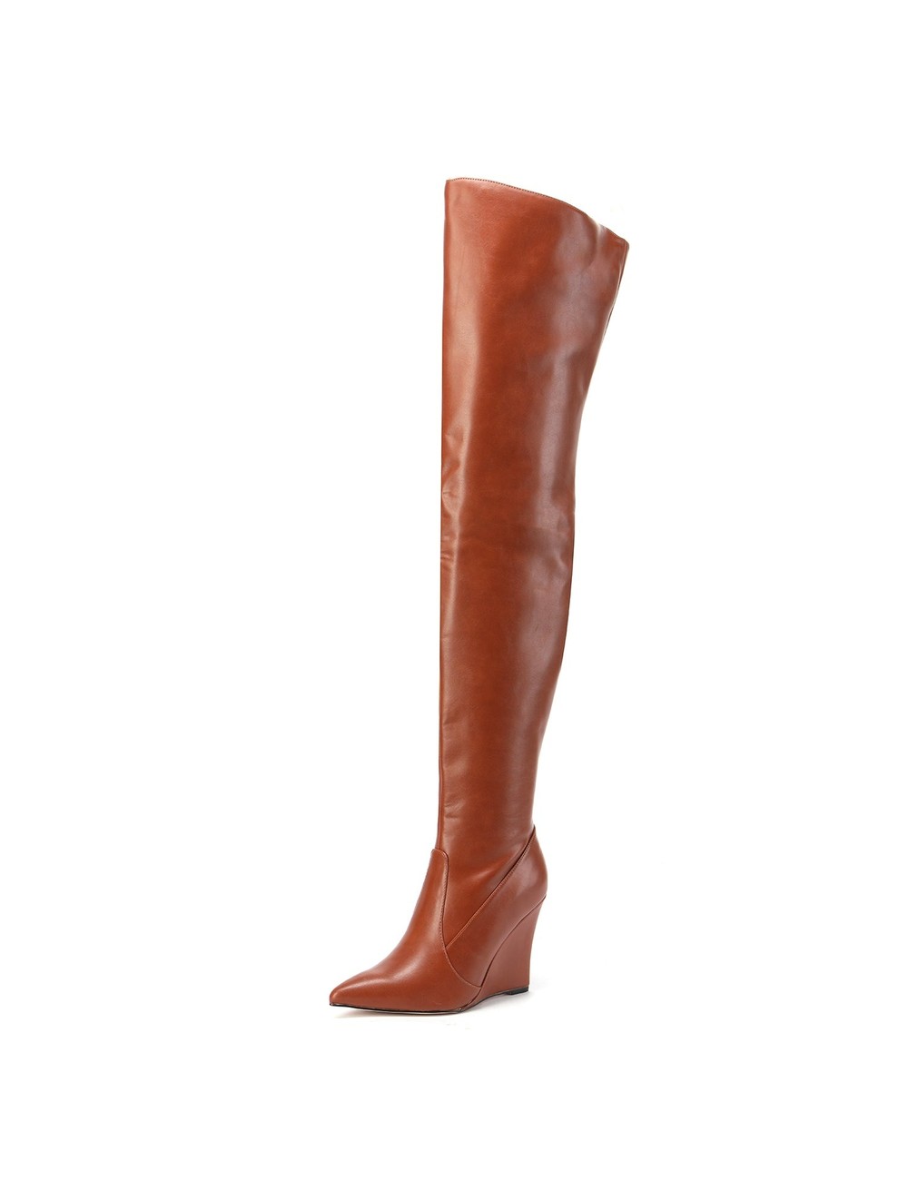 Giaro Giaro thigh boots with wedge heel EVERSON in brown matte