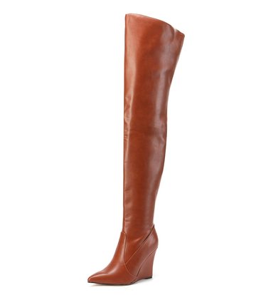 Giaro Giaro thigh boots with wedge heel EVERSON in brown matte