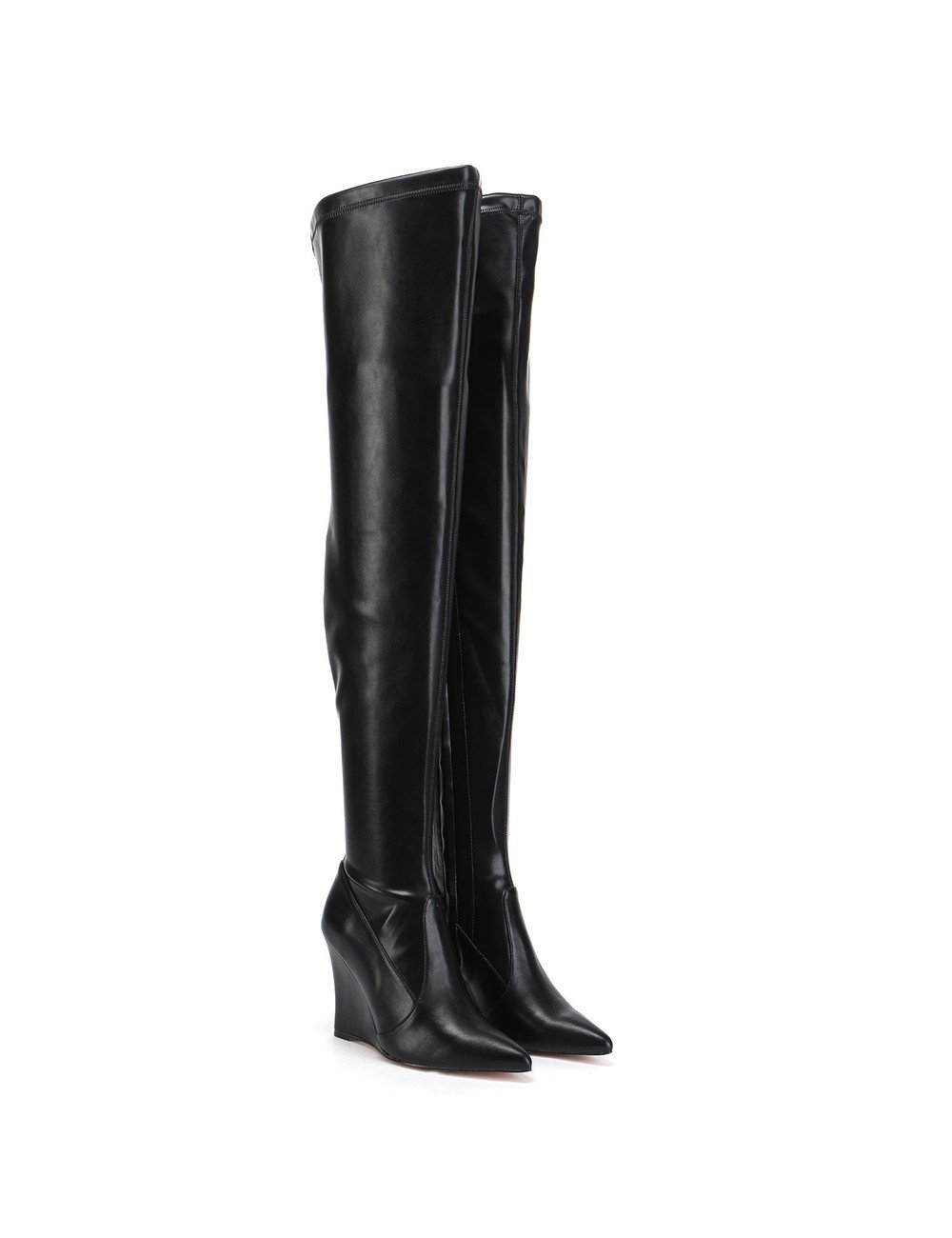 Giaro thigh boots with wedge heel EVERSON in black matte - Giaro High ...