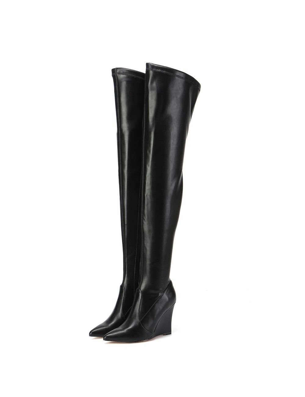 Giaro Giaro thigh boots with wedge heel EVERSON in black matte