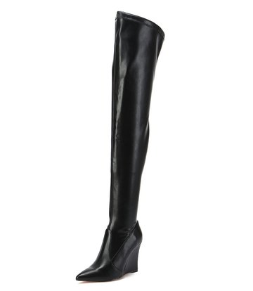 Giaro Giaro thigh boots with wedge heel EVERSON in black matte