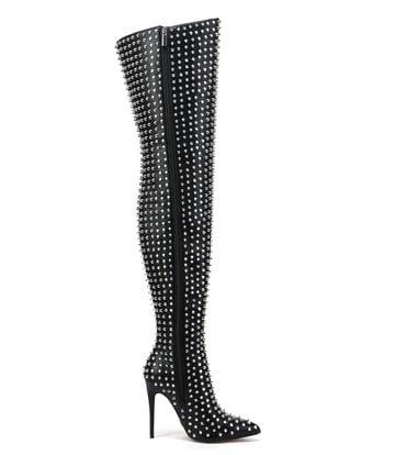 Giaro Giaro TINDRA BLACK/SILVER THIGH BOOTS