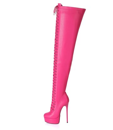 Giaro Overknee-Stiefel Ultra "Galana MOUCHARDE" zum Schnüren in Rosa