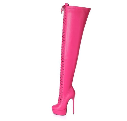 Giaro MOUCHARDE | FUCHSIA MATTE | PLATFORM THIGH HIGH BOOT