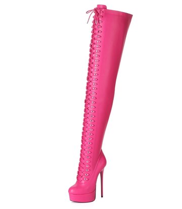 Giaro Overknee-Stiefel Ultra "Galana MOUCHARDE" zum Schnüren in Rosa