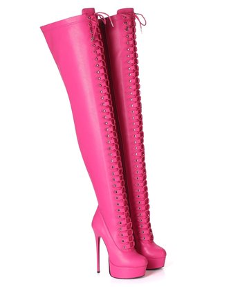 Giaro Overknee-Stiefel Ultra "Galana MOUCHARDE" zum Schnüren in Rosa