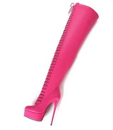Giaro Pink lace-up ultra "Galana MOUCHARDE" thigh boots
