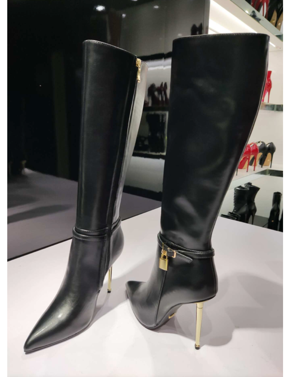 Giaro LEANDRA BLACK MATTE KNEE BOOTS