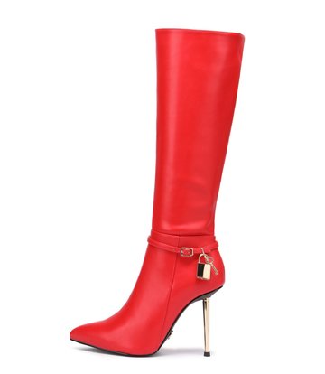 Giaro LEANDRA RED MATTE KNEE BOOTS