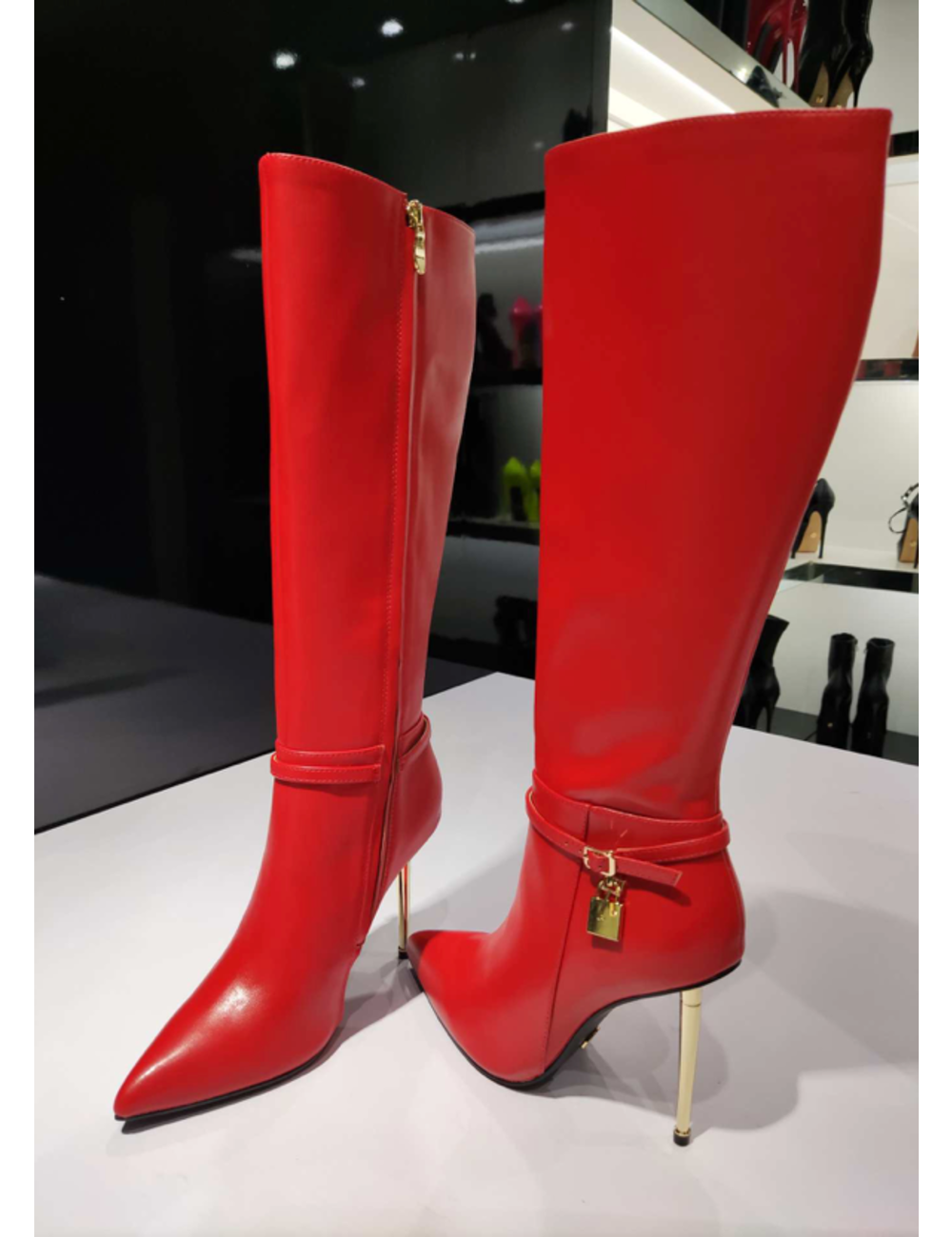 Giaro LEANDRA RED MATTE KNEE BOOTS
