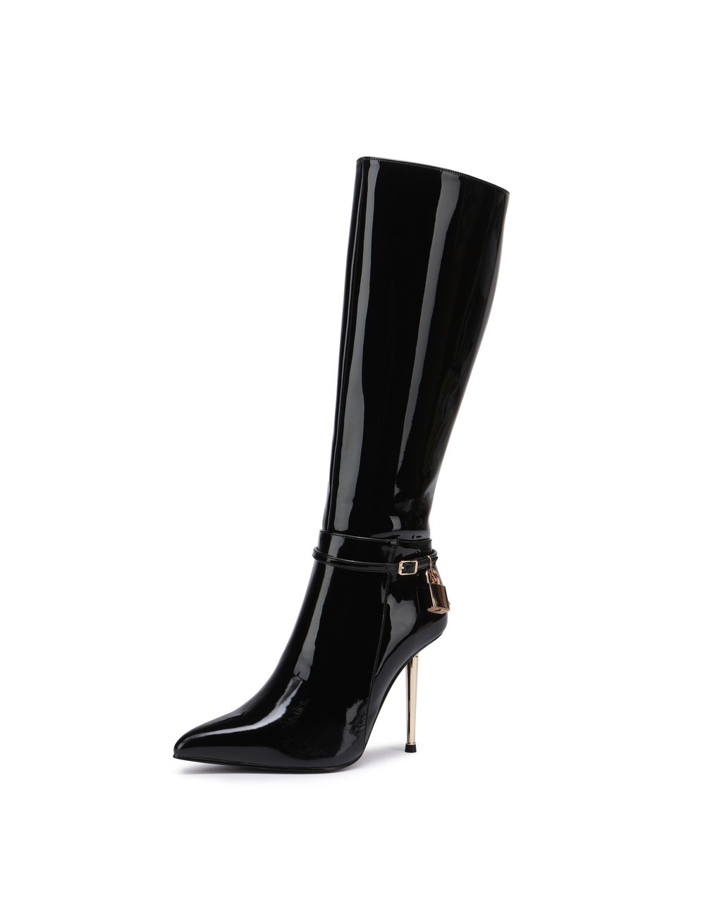 Giaro LEANDRA BLACK SHINY KNEE BOOTS