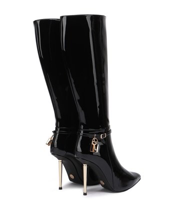 Giaro LEANDRA BLACK SHINY KNEE BOOTS