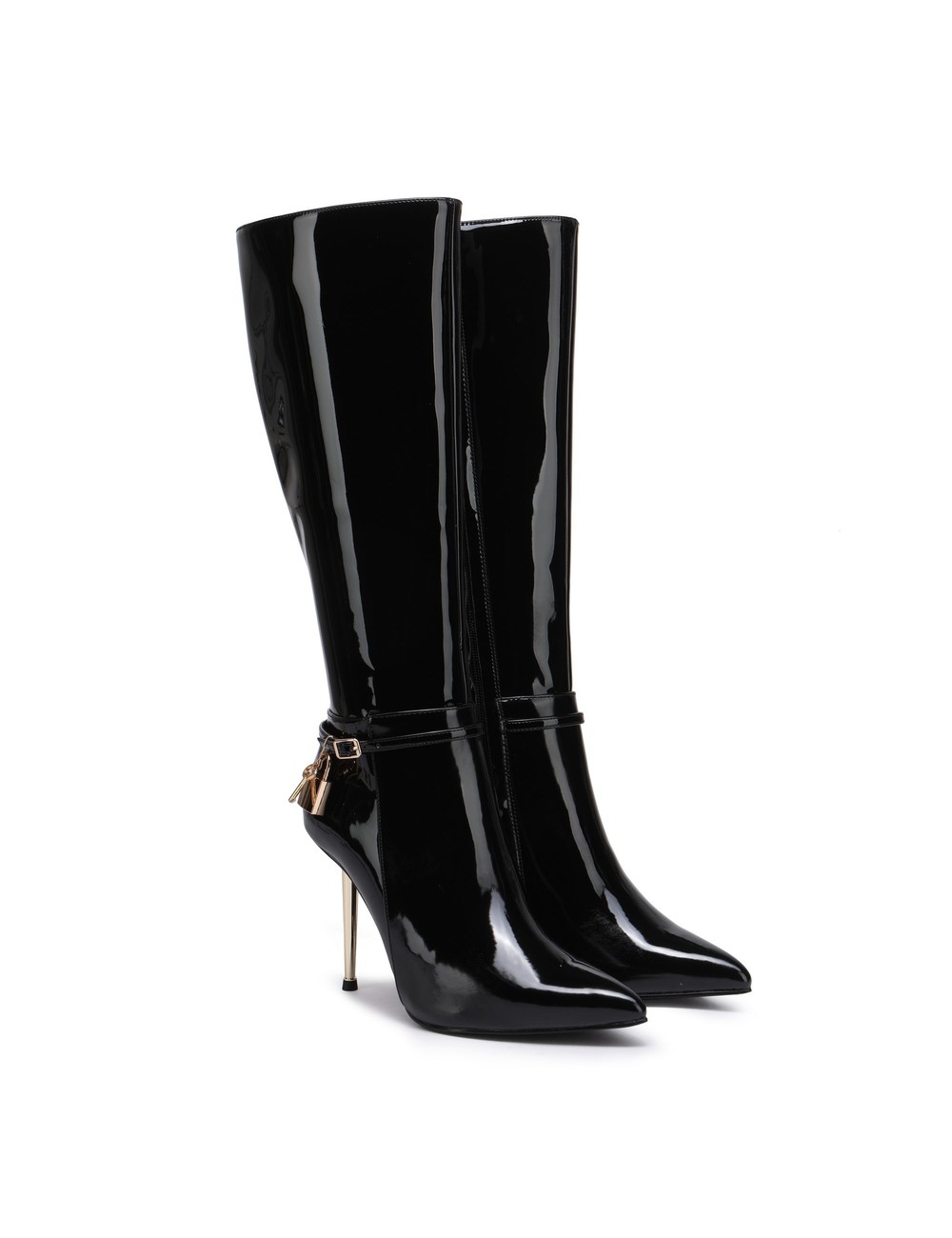 Giaro Giaro LEANDRA BLACK SHINY KNEE BOOTS