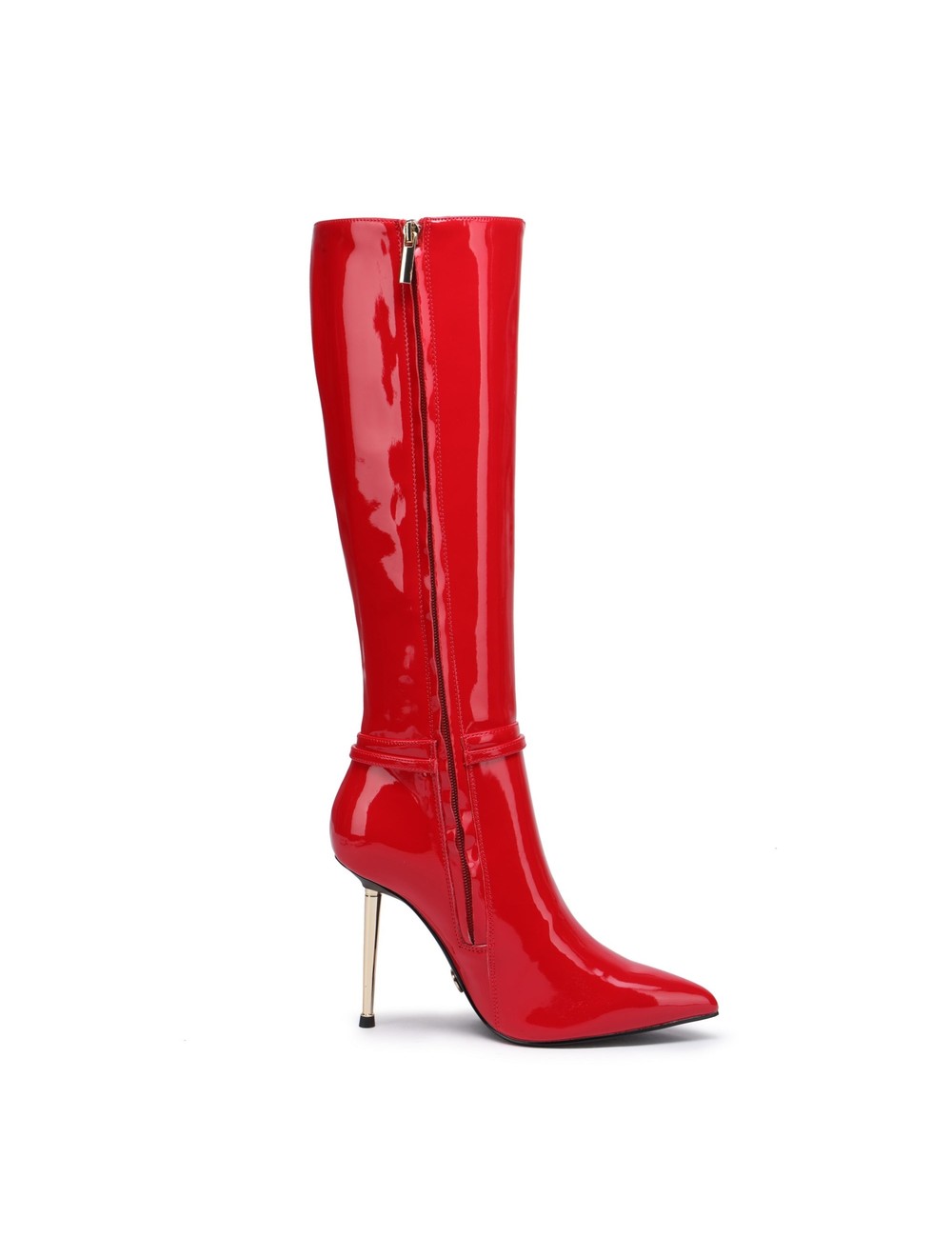 Giaro LEANDRA RED SHINY KNEE BOOTS