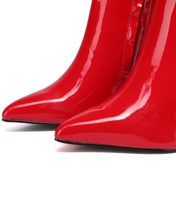 Giaro LEANDRA RED SHINY KNEE BOOTS