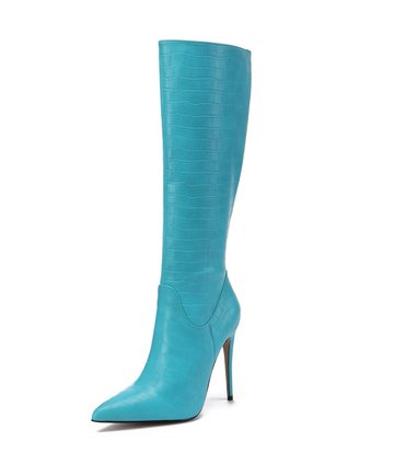 Giaro MILA | LIGHT BLUE CROCK | KNEE BOOTS | Italian Style