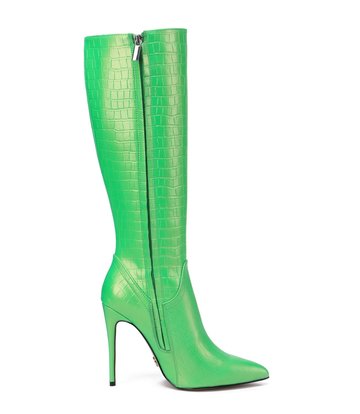 Giaro MILA | NEON GREEN CROCK | KNEE BOOTS | Italian Style