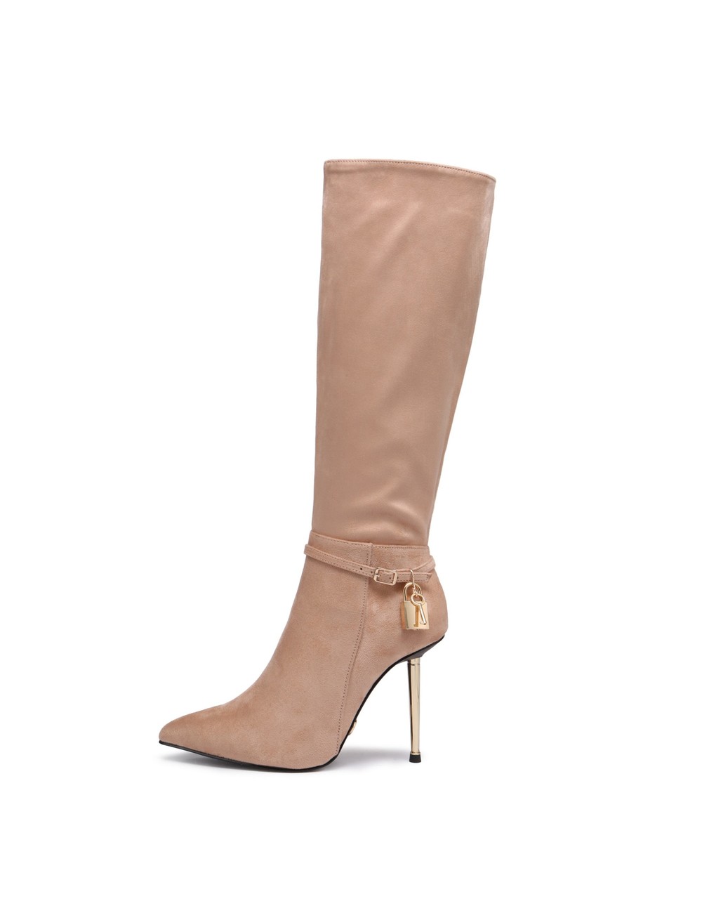 Giaro Giaro LEANDRA BEIGE VELOUR KNEE BOOTS