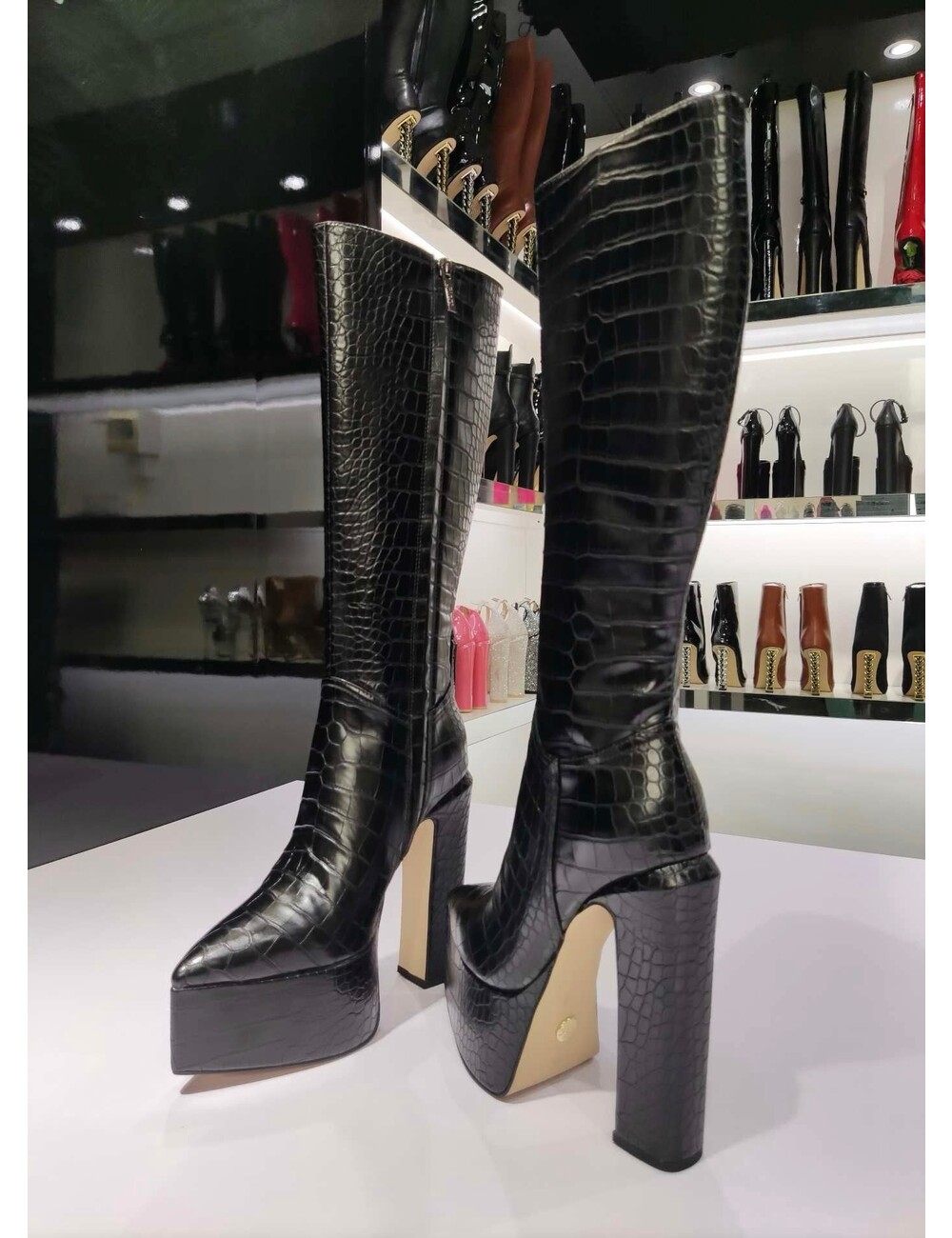 Giaro Giaro SARAHI | BLACK CROCK | KNEE BOOTS